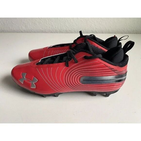 Under Armour UA Football Cleats 3021059-004 Men’s Size 13 Red Black Shoes NEW - Picture 3 of 9